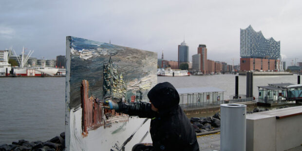 Christopher Lehmpfuhl malt die Elbphilharmonie