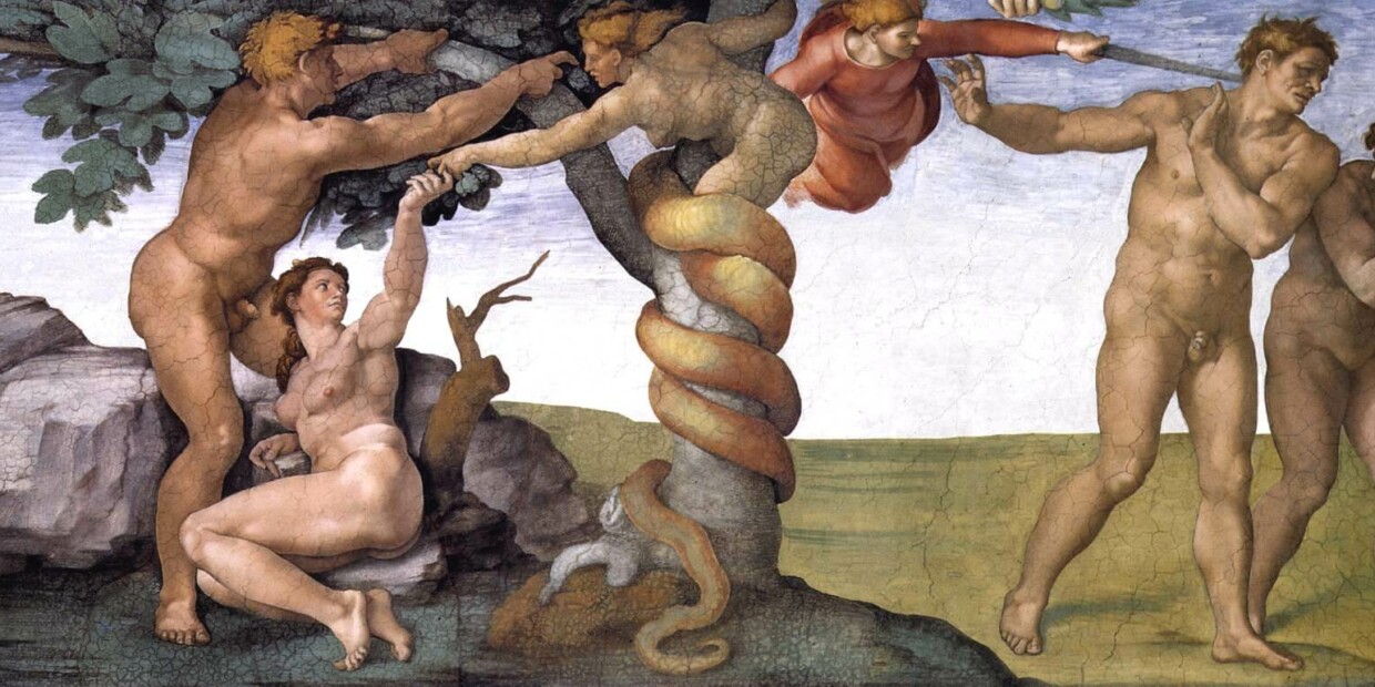 Adam und Eva, Gemälde von Michelangelo in der Sixtinischen Kepelle