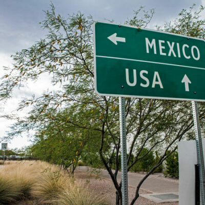 Grenzschild Mexico-USA