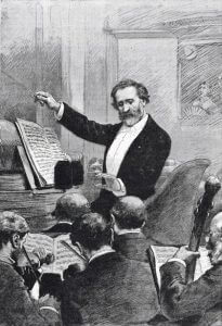 Giuseppe Verdi dirigiert "Aida" bei der Pariser Erstaufführung 1880