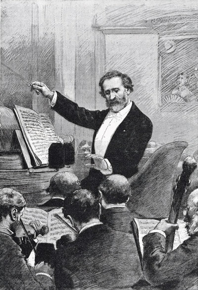 Giuseppe Verdi dirigiert "Aida" bei der Pariser Erstaufführung 1880