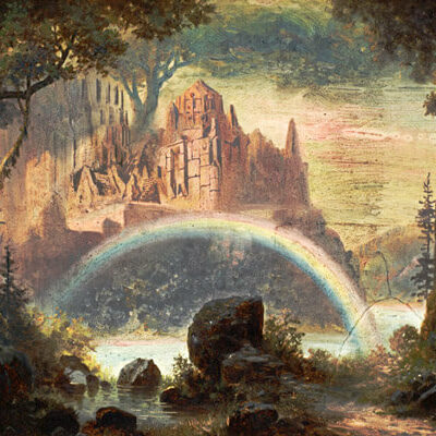 Walhalla. Gemälde von Hermann Burghart/Entwurf für das Bühnenbild 1878