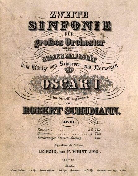 Robert Schumann: Sinfonie Nr. 2, Deckblatt der Erstausgabe