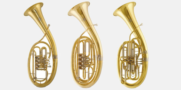 Wagnertuben in F, in B & Doppel-Wagnertuba in F/B, Instrumente der Gebr. Alexander, Rhein. Musikinstrumentenfabrik GmbH