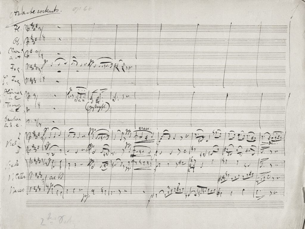 Johannes Brahms, Sinfonie Nr. 1, 1. Satz "Andante sonstenuto", Autograf
