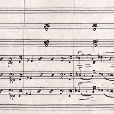 Anton Bruckner: Sinfonie Nr. 8, Autograph des Beginns des 1. Satzes