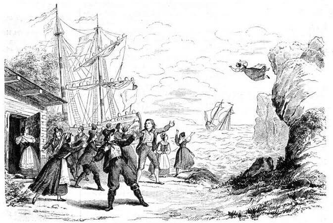 Der fliegende Holländer. Illustration der Schlussszene, 1843