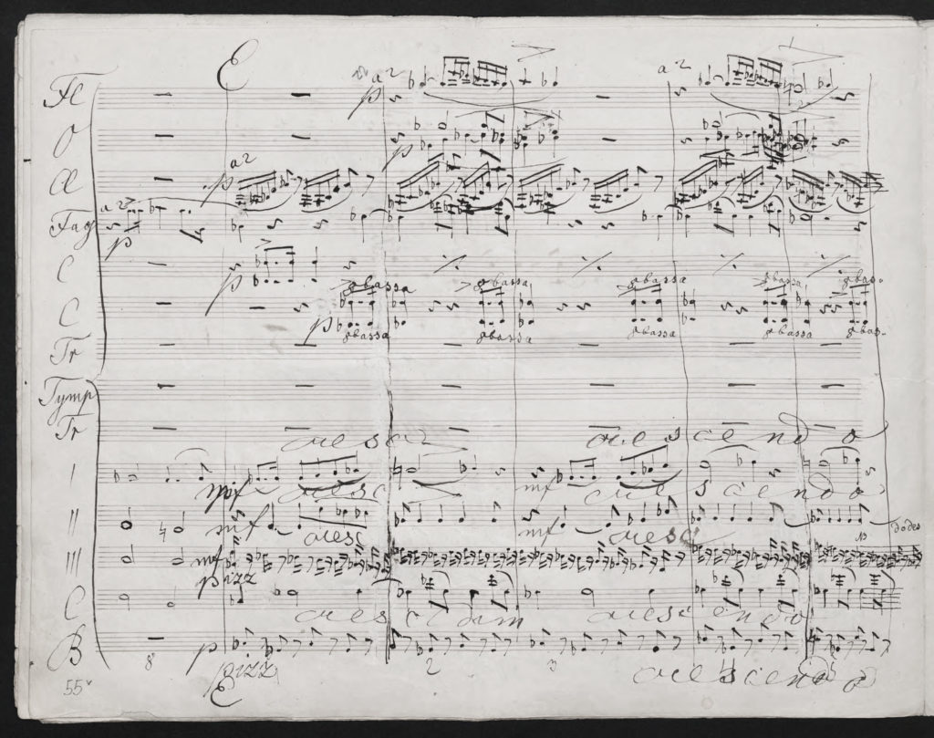 Anton Bruckner: Sinfonie Nr. 4, Detail aus dem 2. Satz (Autograph. Fassung von 1874)