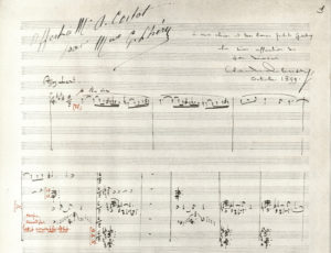 Particell des Werks "Prélude à l'après-midi d'un faune" von Claude Debussy. Holograph ca. 1891-1894