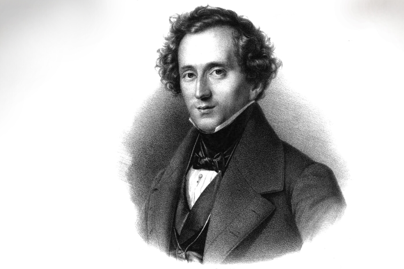 Felix Mendelssohn-Bartholdy, 1837. Lithografie nach einem Gemälde von Theodor Hildebrandt