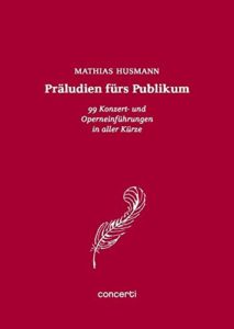 Buchcover: Präludien für das Publikum von Mathias Husmann