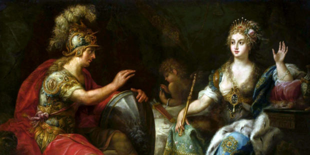 Aeneas und Dido. Gemälde von Lorenzo Pasinelli, 2. Hälfte 17. Jh.