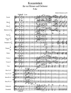 Beginn des Konzertstücks für vier Hörner op. 86