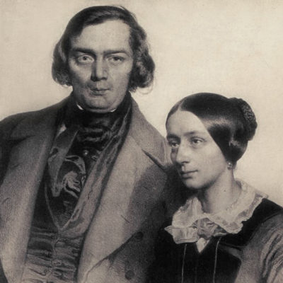 Robert und Clara Schumann. Lithografie von Eduard Kaiser, 1847