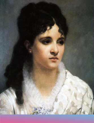 Mélanie Hélène Bonis. Gemälde von Charles-Auguste Corbineau, 1885