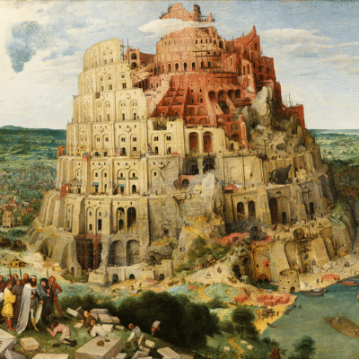 Das Gemälde Der Turm zu Babel von Pieter Brügel dem Älteren