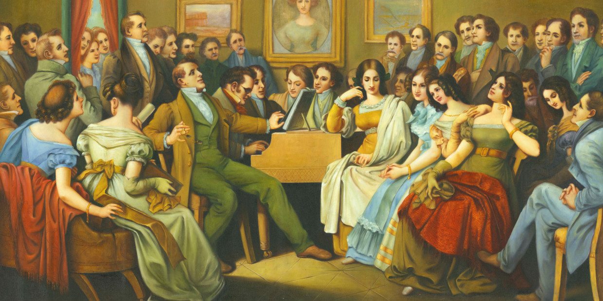Beethoven gibt ein Salonkonzert (Ölgemälde)