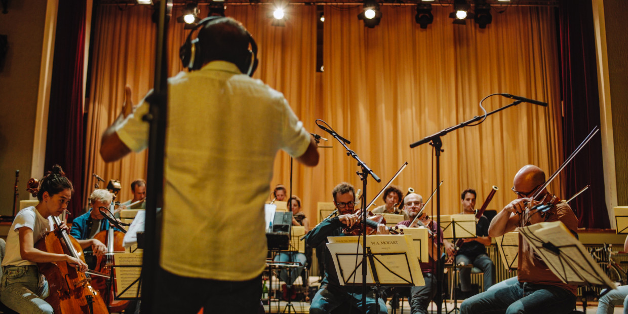 Das Ensemble Resonanz bei der Aufnahme ihres Mozart-Albums