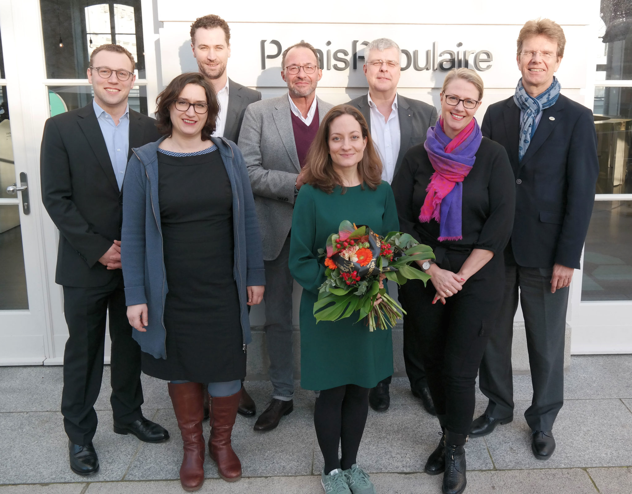 Die diesjährige Jury (v.l.): Felix Husmann, Susanne Bánhidai, Gregor Burgenmeister, Holger Wemhoff, Christiane Karg, Prof. Christian Höppner, Christiane Winter-Thumann, Gerald Mertens