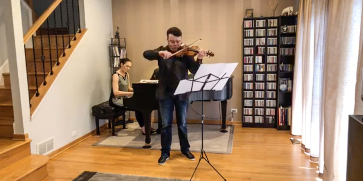 Musikalischer Gruß aus dem Zuhause in Chicago: Vadim Gluzman und Angela Yoffe bei #deinconcertiabend