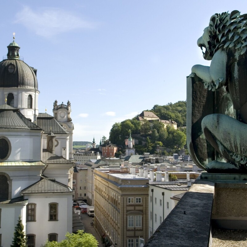Aussicht auf Salzburg vom Festspielhaus