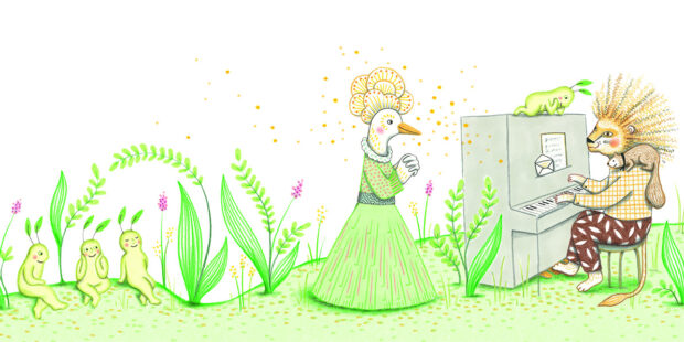 Beethovens „Für Elise“: Die französische Künstlerin Delphine Renon hat die großen Musikwerke in „Mein kleines Klangbuch“ fantasievoll illustiriert.