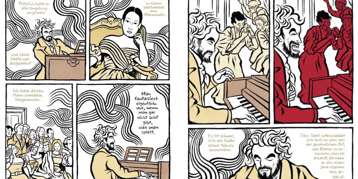 Beispielseite aus der Graphic Novel „Mythos Beethoven“