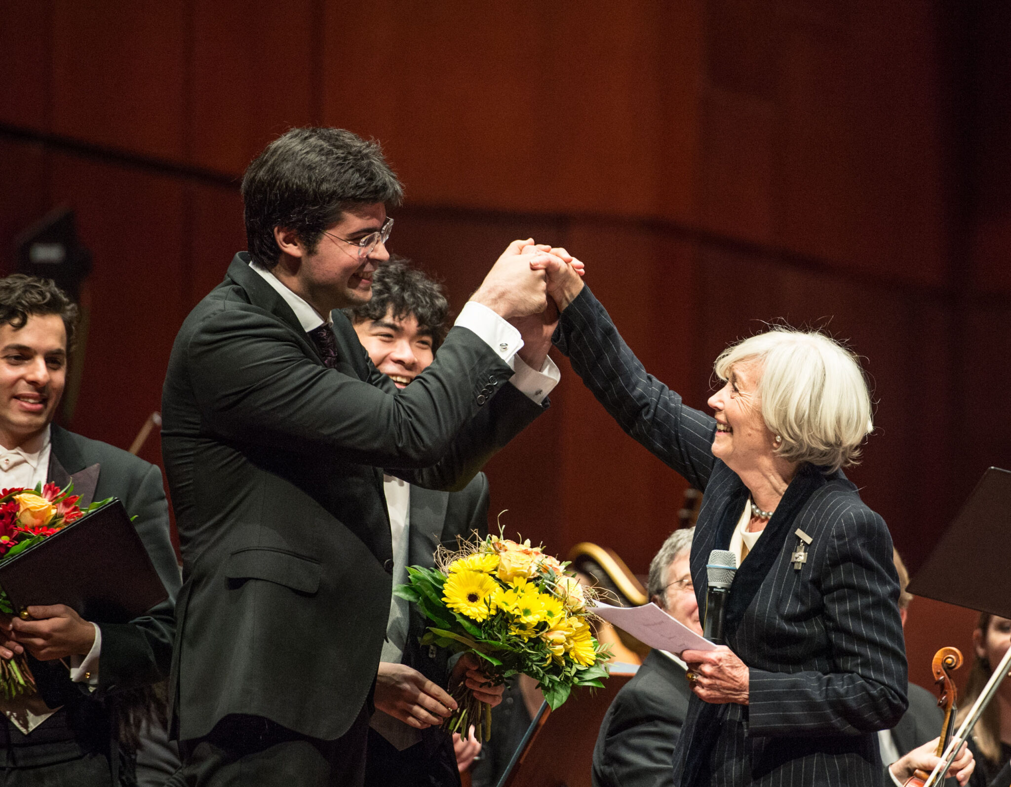 Valentin Uryupin, Gewinner des Internationalen Dirigentenwettbewerbs Sir Georg Solti 2017, mit Lady Valerie Solti