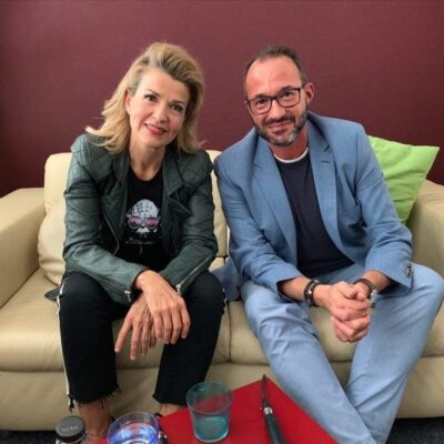 Anne-Sophie Mutter mit Moderator Holger Wemhoff