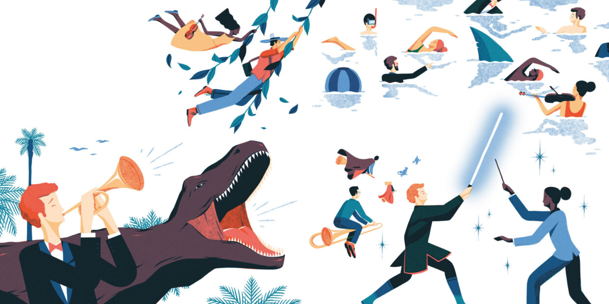 Das Kinderbuch „Hier spielt die Musik“ sticht durch seine schönen Illustrationen hervor
