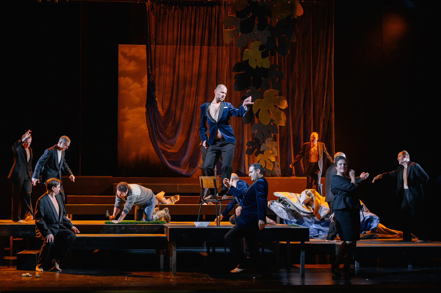 Szenenbild aus Monteverdis „Die Heimkehr des Odysseus“ am Deutschen Nationaltheater Weimar: Alik Abdukayumov (Eumete)