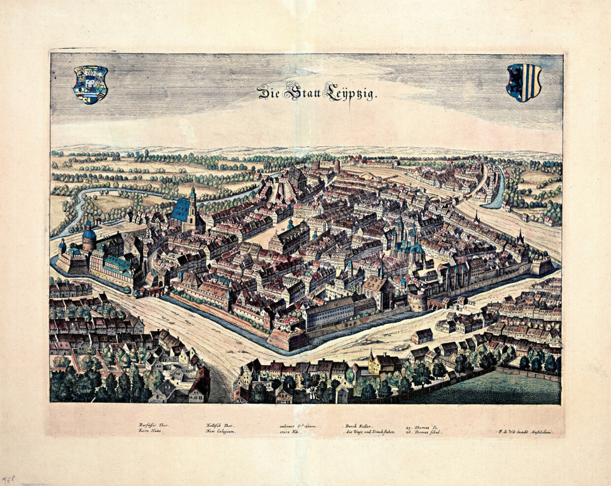 So sah Leipzig zu Bachs Lebzeiten aus: Kolorierte Stadtansicht aus dem Jahr 1682