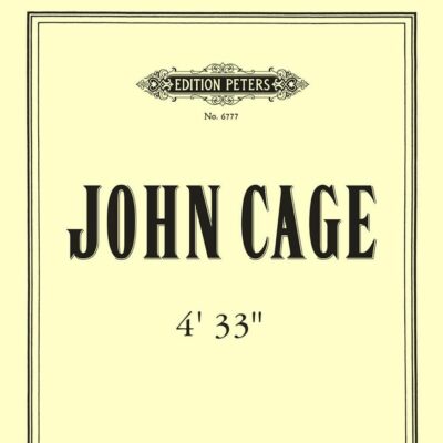 Ein leerer Haftnotizblock in der Gestalt von John Cages schweigsamem Stück 4'33''