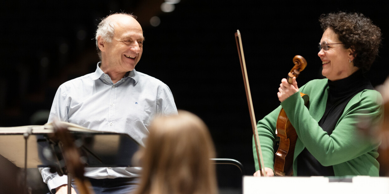 Dirigent Iván Fischer und Bratschistin Tabea Zimmermann bei Proben in der Münchner Isarphilharmonie