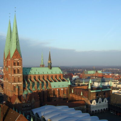 Lübeck Panorama mit Marienkirche