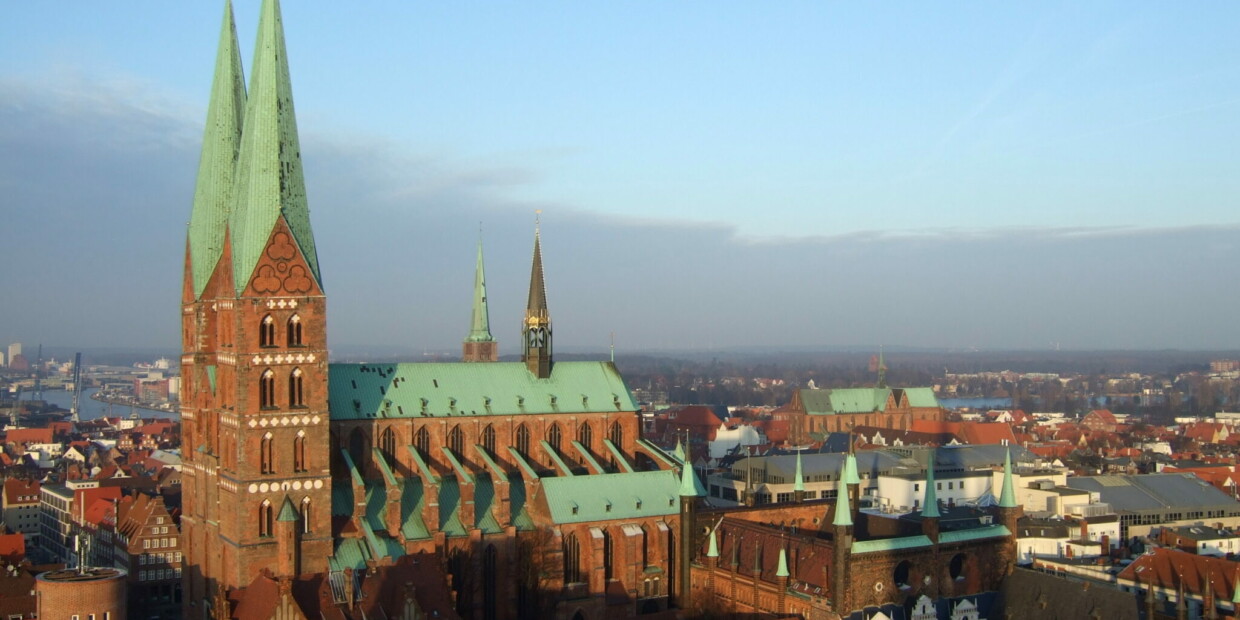 Lübeck Panorama mit Marienkirche