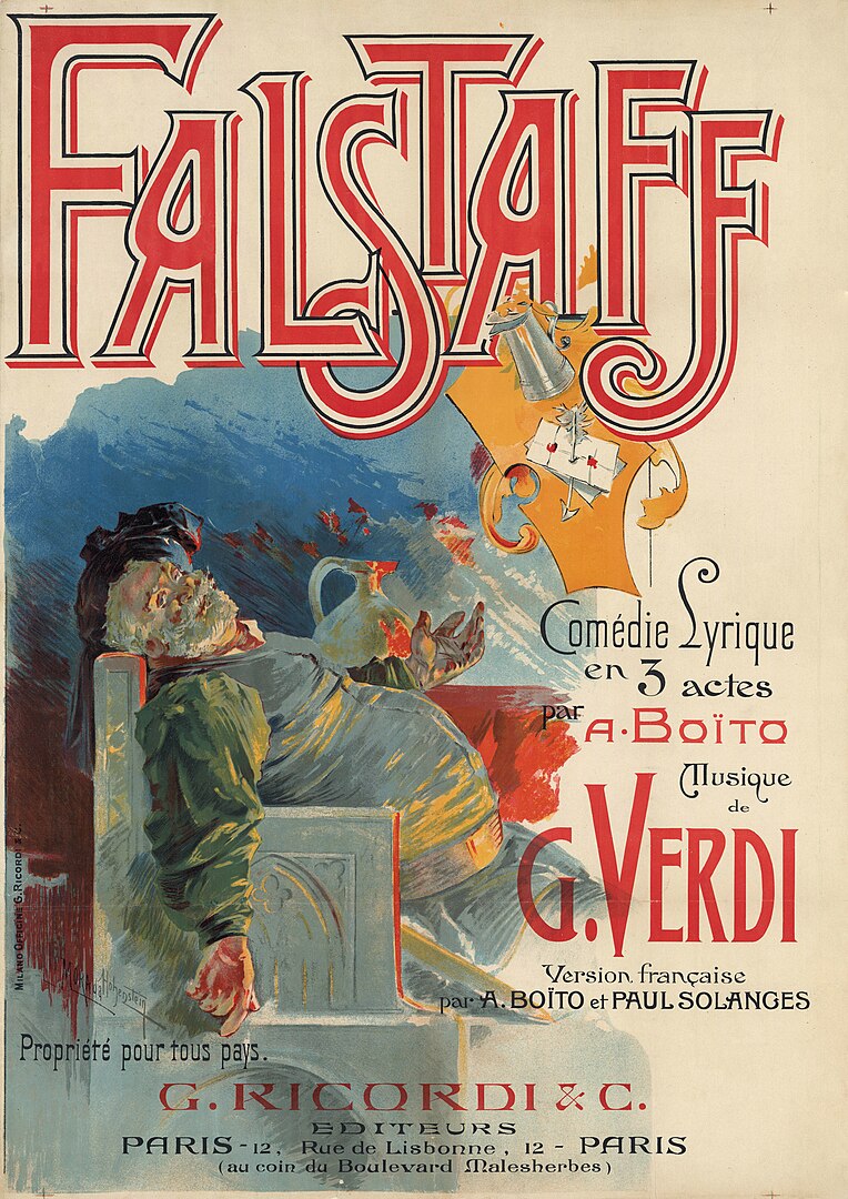 Adolf Hohenstein entwarf auch das Plakat für die französische Erstaufführung von Verdis „Falstaff“