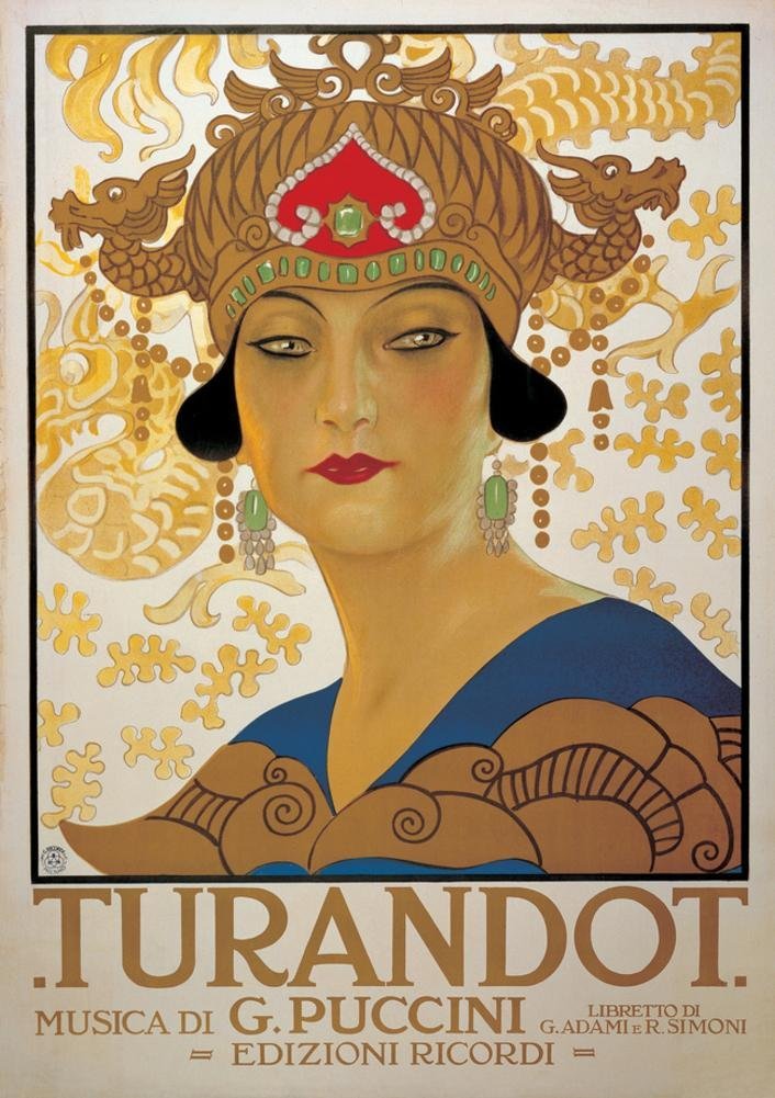 Ankündigungsplakat für Puccinis Oper „Turandot“ 1926