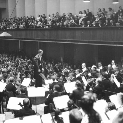 Herbert von Karajan während eines Konzerts beim Lucerne Festival