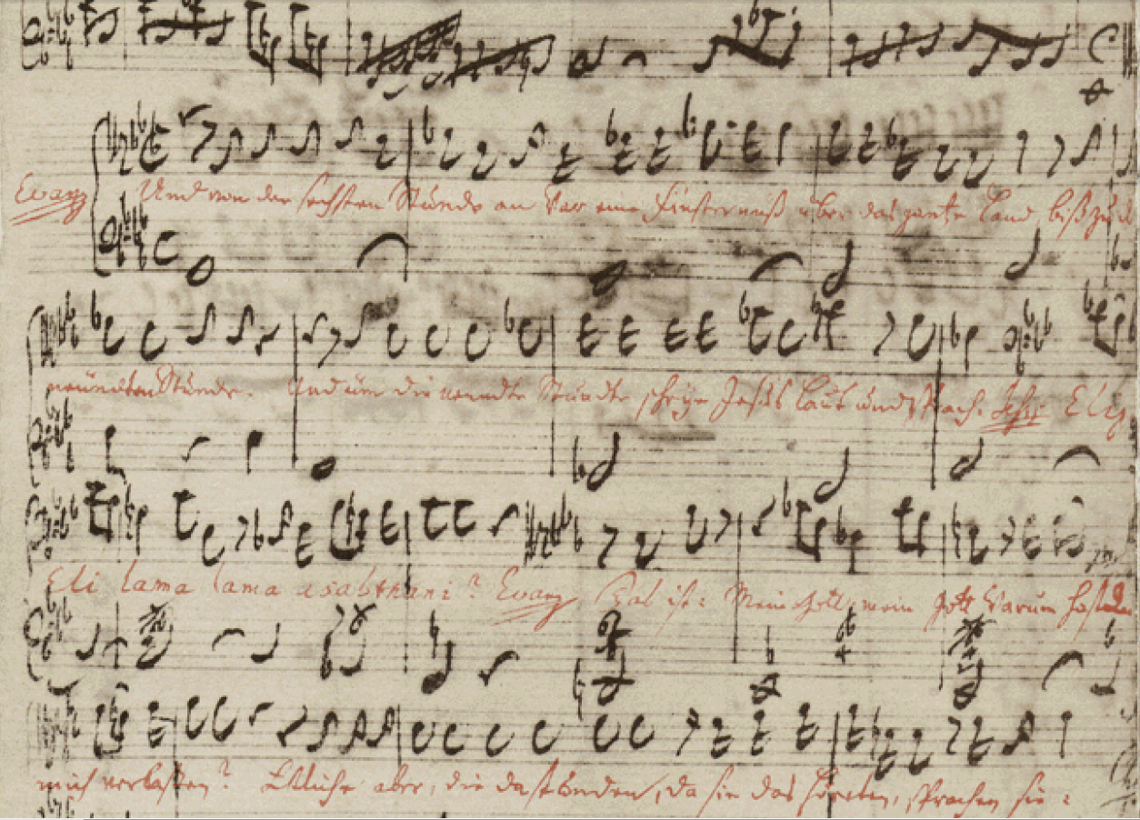 Ein Rezitativ aus der „Matthäus-Passion“ in Johann Sebastian Bachs Handschrift