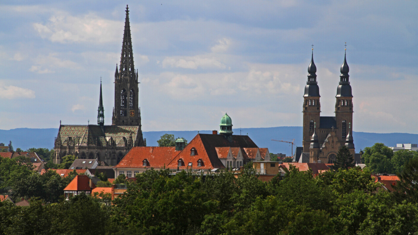 Speyer Panorama auf die Kirchen