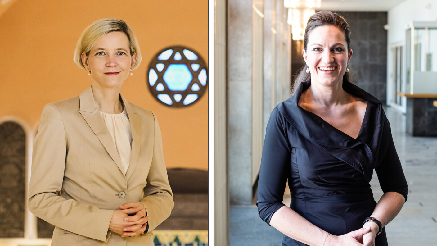 Diana Matut, Leiterin der Alten Synagoge Essen (l.) und Marie Babette Nierenz, Intendantin der Philharmonie Essen