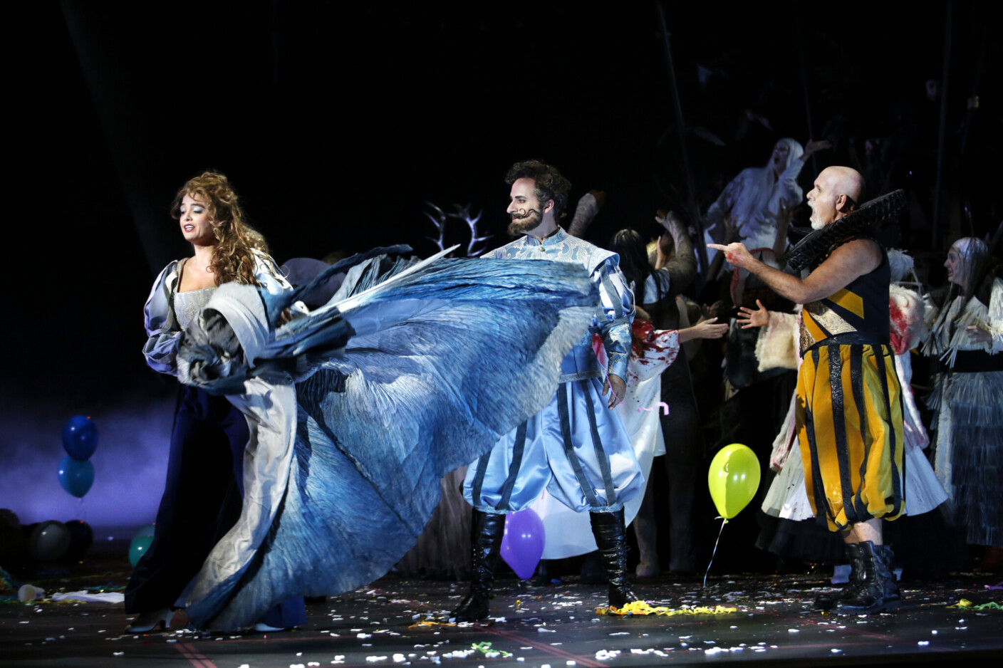 Szenenbild aus „Falstaff“ an der Oper Leipzig