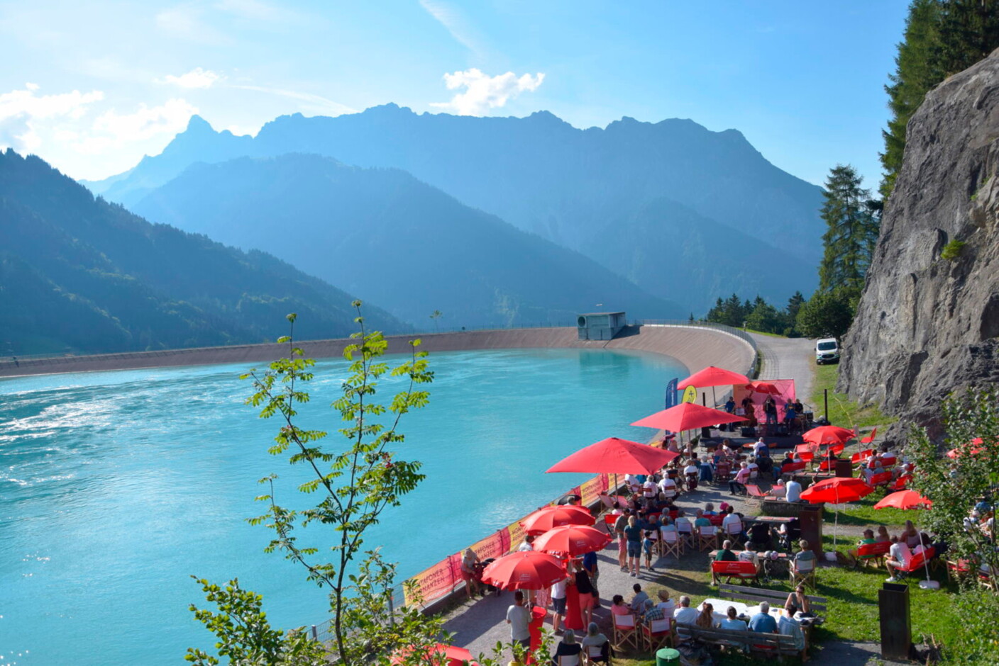 Der Stausee Latschau ist ein beliebter Ort für Veranstaltungen, auch für die Montafoner Resonanzen
